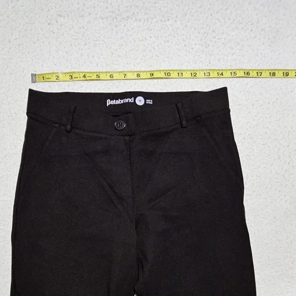 Betabrand Women's Size M Dress Pant Yoga Pants Straight Leg Black Career W0076 - Picture 3 of 6